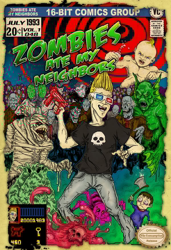 Zombies Ate My Neighbors 13x19 Print · Vile Consumption