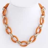 SOLID OVAL LINKED NECKLACE  - Thumbnail 1