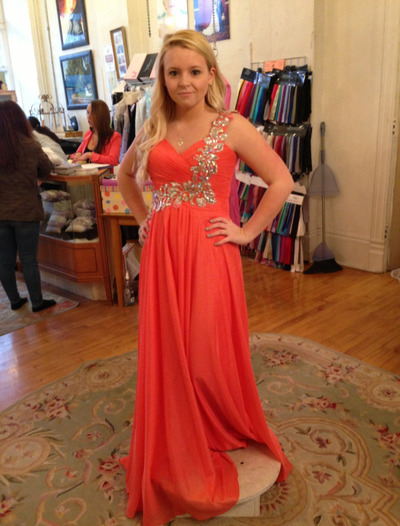 One Shoulder Long Chiffon Prom Dresses Floor Length Crystals Women Dresses