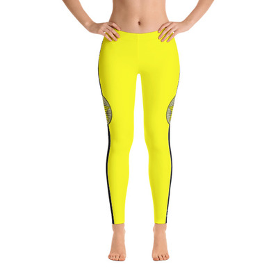 EVOLVE - Yellow  “Black Stripe” Leggings