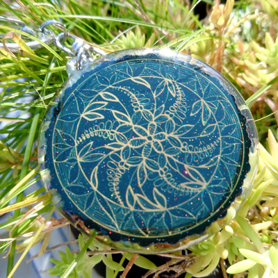Lace glitter acrylic charms