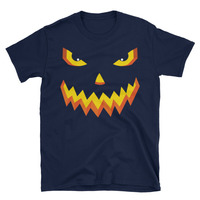 Halloween Jack O Lantern's Face Unisex T-Shirt - Thumbnail 1