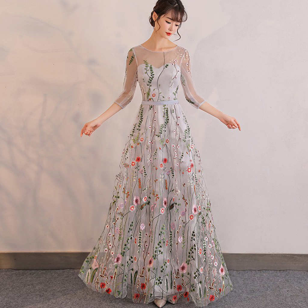 embroidered prom dress uk