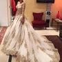 Luxurious Long Wedding Dresses with Gold Appliques-2