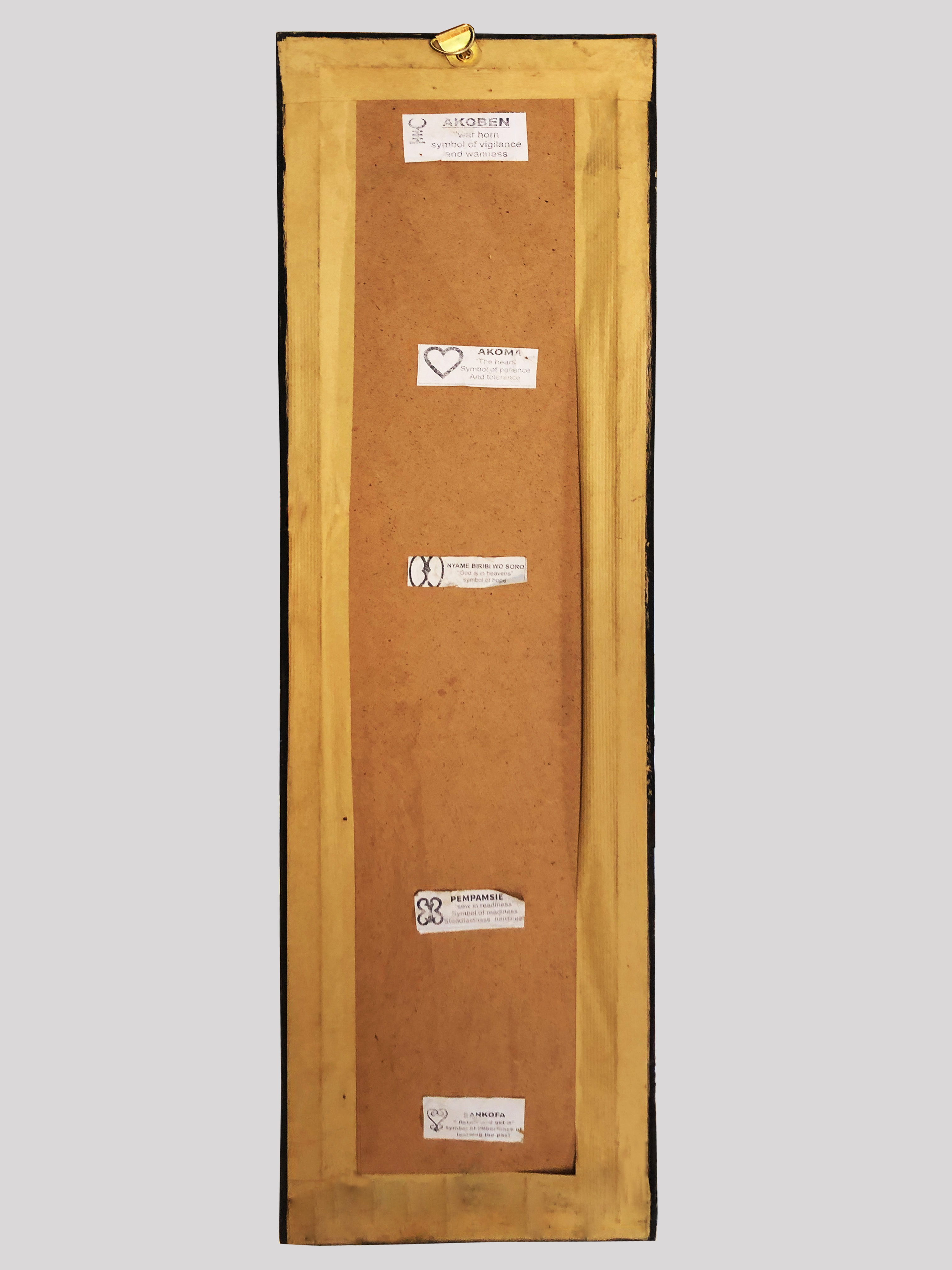 Hand carved Adinkra Symbols African Ghana Vintage Decorative Wall Frame