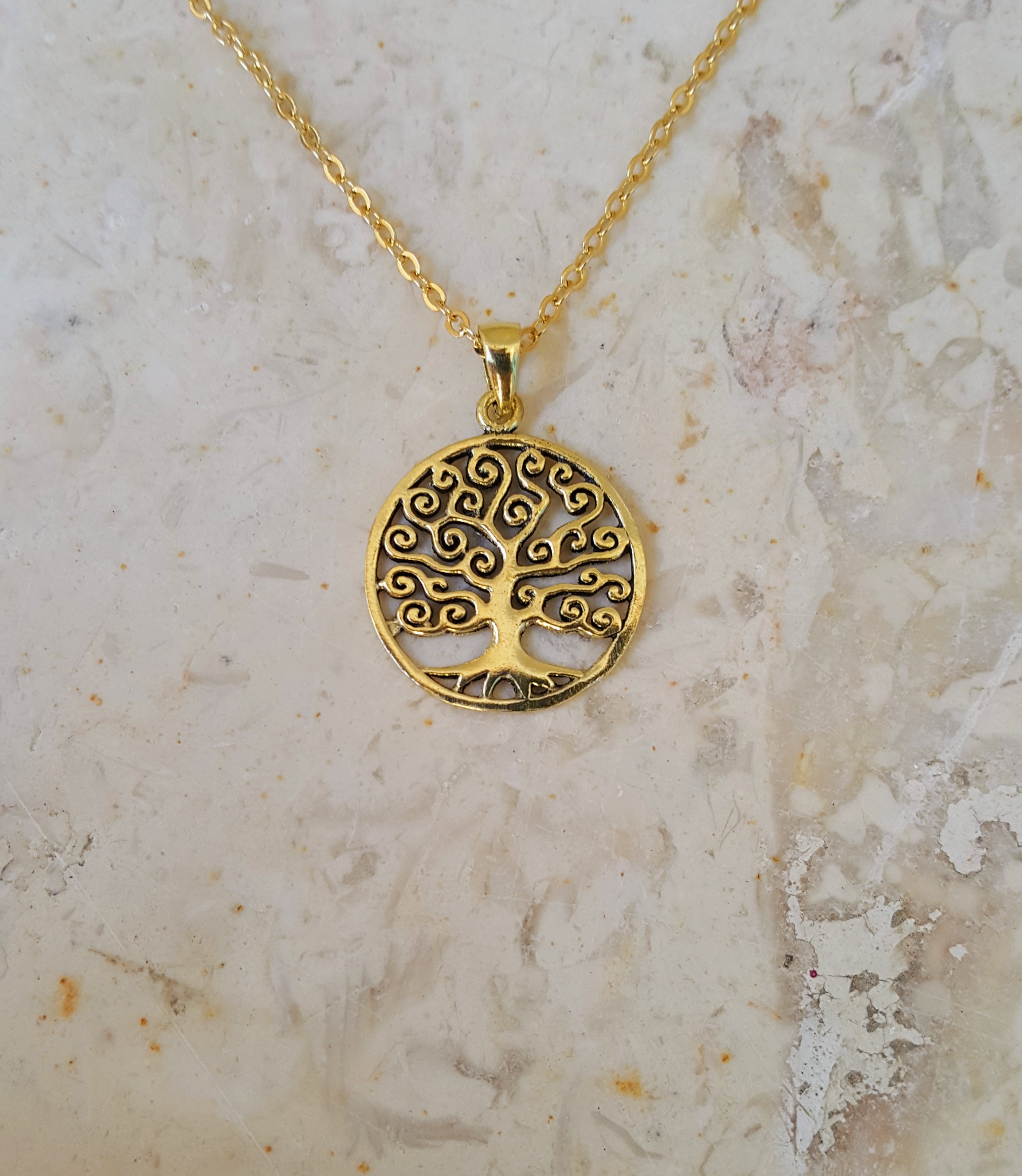 Solid Gold Pendant Necklace 9 Carat Gold Open Circle -  Israel