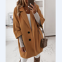 Long Sleeve Women Loose Button Pocket Coat-1