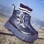 Harajuku Buckle up Ankle Boots-1