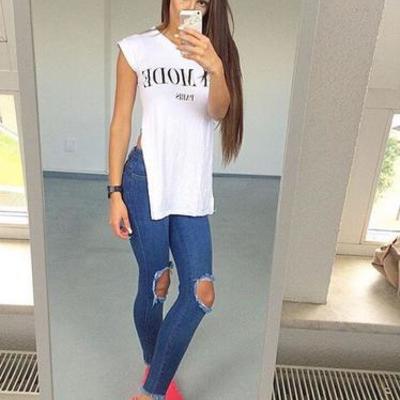 Casual fashion blue jeans