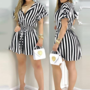 Fashion Striped Short Sleeve Dress-2