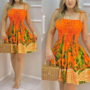Sling Sexy Print Sleeveless High Waist Dress-1