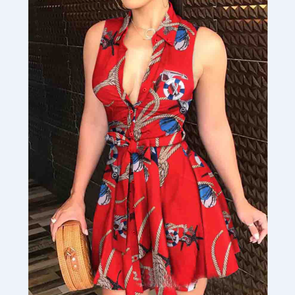 Fashion Printed Sleeveless Dress