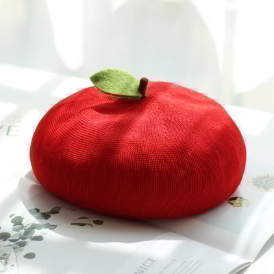 Cute wool orange apple fruits beret hat