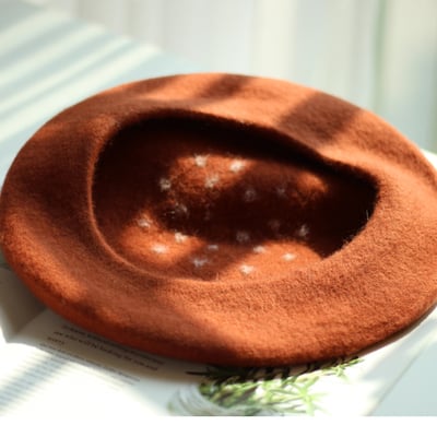 Cute wool deer ears beret hat